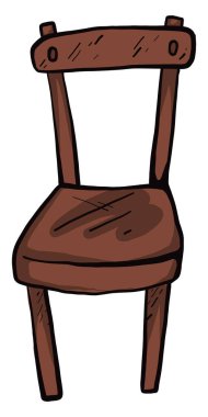 Kahverengi sandalye, illüstrasyon, beyaz arkaplanda vektör.