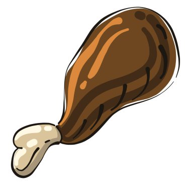 Tavuk eti, illüstrasyon, beyaz arkaplanda vektör.