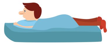 Konforlu matress, illüstrasyon, beyaz arkaplanda vektör.