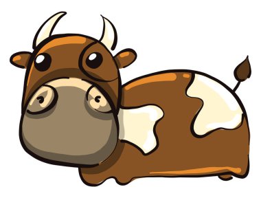 Yavru inek, illüstrasyon, beyaz arka plan vektörü.