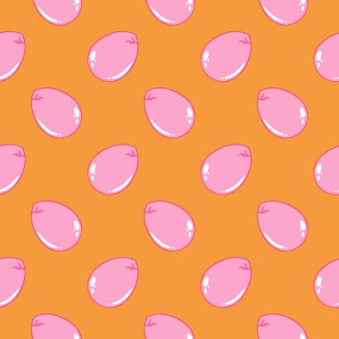 Pembe yumurtalar, turuncu arka planda pürüzsüz desenler..