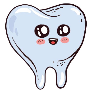 Biraz gülümseyen diş, illüstrasyon, beyaz arka planda vektör.