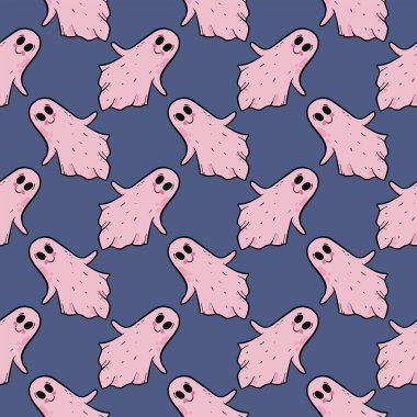 Aptal hayalet, mor arka planda kusursuz desen..