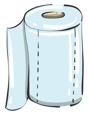 Tuvalet kağıdı rulosu, illüstrasyon, beyaz arkaplan üzerindeki vektör.