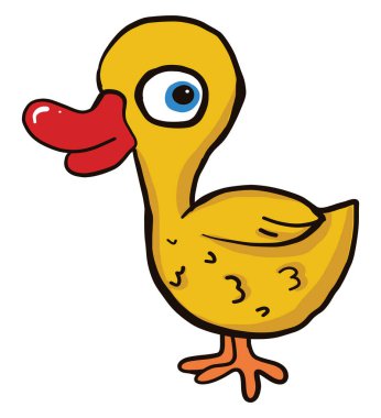 Mutlu ördek, illüstrasyon, beyaz arkaplan vektörü.