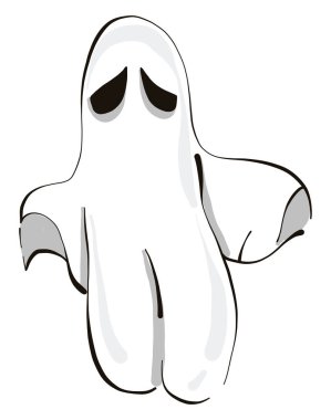 Kötü ruh, illüstrasyon, beyaz arkaplanda vektör.