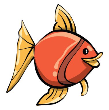 Turuncu balık, illüstrasyon, beyaz arkaplanda vektör.