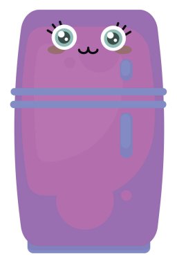 Mor buzdolabı, illüstrasyon, beyaz arkaplanda vektör.