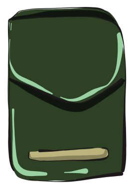 Yeşil çay poşeti, illüstrasyon, beyaz arkaplanda vektör.