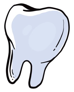 İlginç beyaz diş, illüstrasyon, beyaz arka planda vektör.