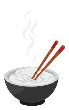 Beyaz pirinç, illüstrasyon, beyaz arkaplanda vektör.