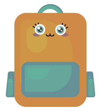 Mutlu çanta, illüstrasyon, beyaz arkaplan vektörü.