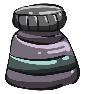 Şişedeki mürekkep, illüstrasyon, beyaz arka plandaki vektör..