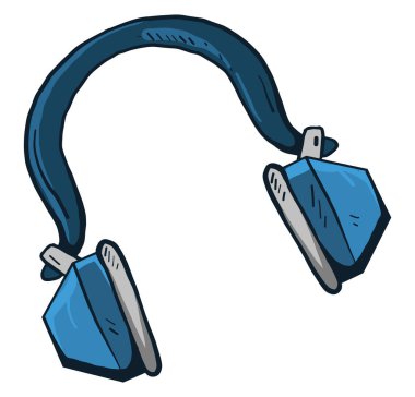 Küçük mavi kulaklıklar, illüstrasyon, beyaz arkaplanda vektör.