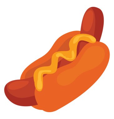 Hardallı sosisli sandviç, illüstrasyon, beyaz arka planda vektör.