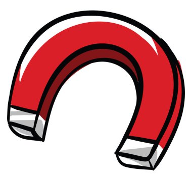 Beyaz zemin üzerinde ilginç mıknatıs, illüstrasyon, vektör.