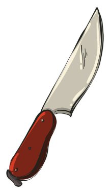 Kitchen knife, illustration, vector on white background. clipart