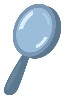 Beyaz arkaplanda küçük büyüteç, illüstrasyon, vektör.