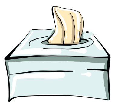 Beyaz doku kutusu, illüstrasyon, beyaz arkaplanda vektör.