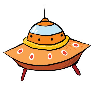 Turuncu UFO, illüstrasyon, beyaz arkaplanda vektör.