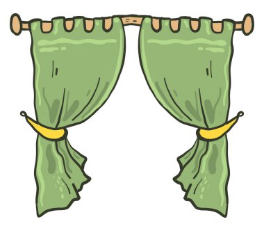 Eski yeşil perde, illüstrasyon, beyaz arkaplanda vektör.