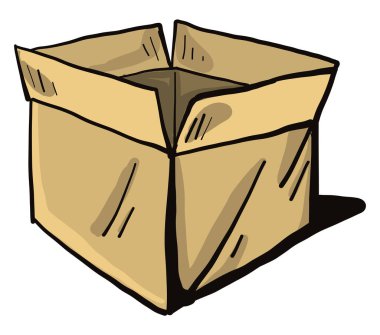 Kutuyu aç, illüstrasyon, beyaz arkaplan üzerindeki vektör.