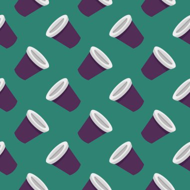 Mor fincan, koyu yeşil arka planda pürüzsüz desen..