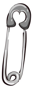 Gri iğne, illüstrasyon, beyaz arkaplan vektörü.