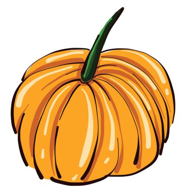 Turuncu balkabağı, illüstrasyon, beyaz arkaplanda vektör.