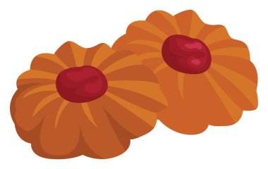 Tatlı Qurabiya, illüstrasyon, beyaz arkaplanda vektör.