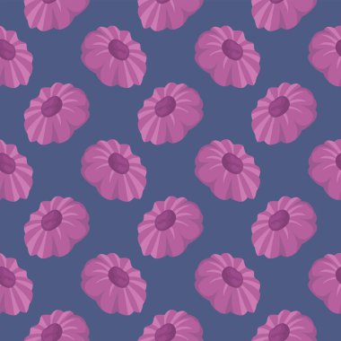 Lezzetli Qurabiya, mor arkaplanda pürüzsüz desen.