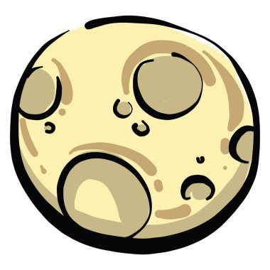 Büyük ay, illüstrasyon, beyaz arkaplan vektörü.