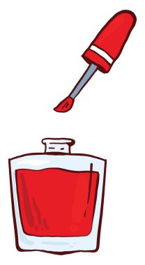 Tırnak cilası cam şişe, illüstrasyon, beyaz arka planda vektör..