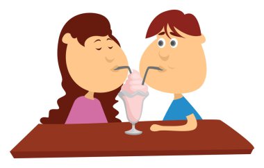 Romantik tarih, illüstrasyon, beyaz arkaplan üzerindeki vektör.