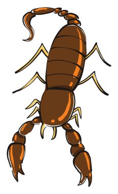 Korkutucu akrep, illüstrasyon, beyaz arkaplanda vektör.