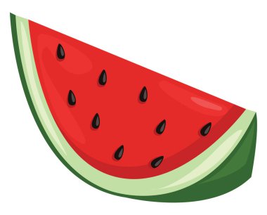Bir dilim karpuz, illüstrasyon, beyaz arkaplanda vektör.
