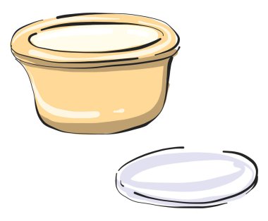 Ekşi krema, illüstrasyon, beyaz arkaplanda vektör.