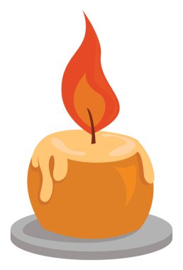 Yanan mum, illüstrasyon, beyaz arkaplanda vektör.