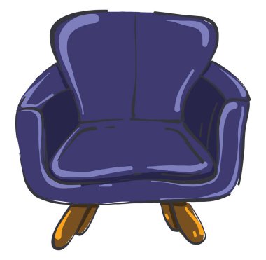 Mavi sandalye, illüstrasyon, beyaz arkaplanda vektör.