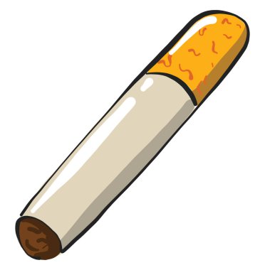 Küçük sigara, illüstrasyon, beyaz arkaplan vektörü.