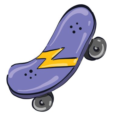 Güzel kaykay, illüstrasyon, beyaz arkaplanda vektör.