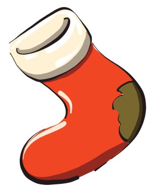 Eski çorap, illüstrasyon, beyaz arkaplanda vektör.