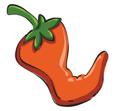 Baharatlı kırmızı kağıt, illüstrasyon, beyaz arkaplan üzerindeki vektör.