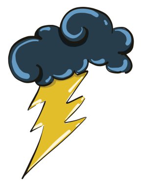 Korkunç fırtına, illüstrasyon, beyaz arkaplanda vektör.