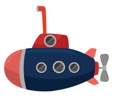 Mavi denizaltı, illüstrasyon, beyaz arkaplanda vektör.