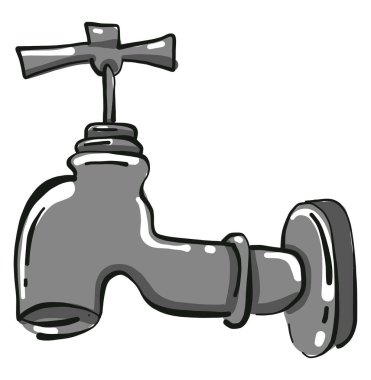 Musluk suyu, illüstrasyon, beyaz arkaplan üzerindeki vektör.