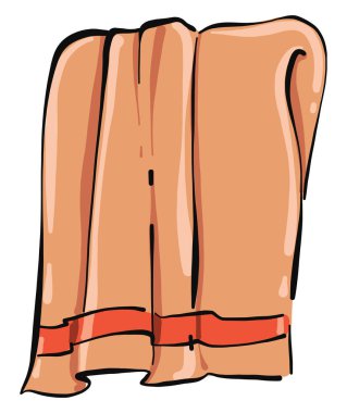 Turuncu havlu, illüstrasyon, beyaz arkaplanda vektör.