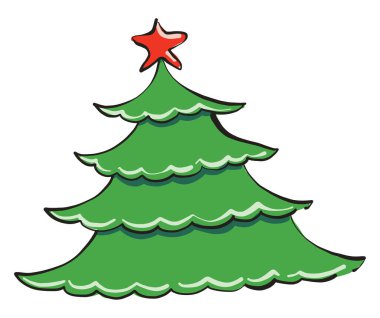 Noel ağacı, illüstrasyon, beyaz arkaplanda vektör.