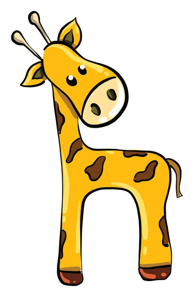 Girafa Bonito Ilustração Vetor Sobre Fundo Branco —  Vetores de Stock