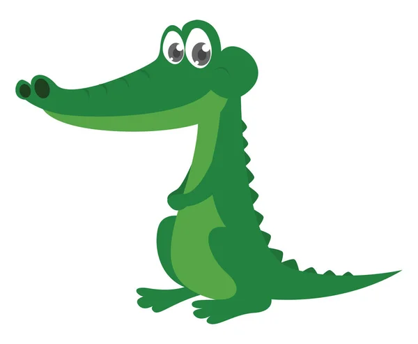 Bon Crocodile Illustration Vecteur Sur Fond Blanc — Image vectorielle